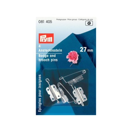 Prym Anstecknadeln m. Plättchen EIS 27 mm silberfarbig 