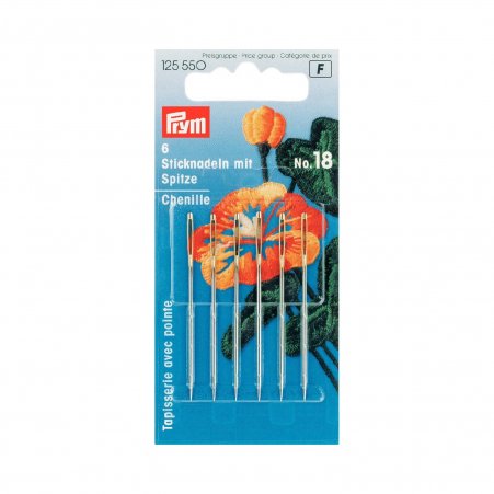 Prym Sticknadeln mit Sp. ST 18 1,20 x 50 mm silberfarbig 