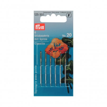 Prym Sticknadeln mit Sp. ST 20 1,00 x 43 mm silberfarbig 