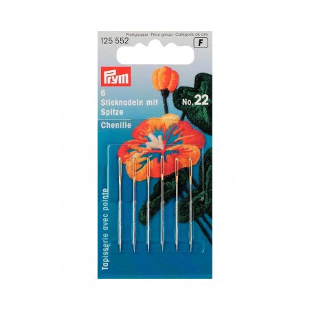Prym Sticknadeln mit Sp. ST 22 0,90 x 40 mm silberfarbig 