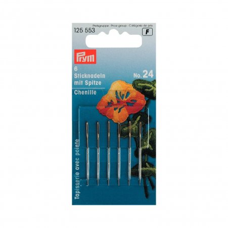 Prym Sticknadeln mit Sp. ST 24 0,80 x 37 mm silberfarbig 