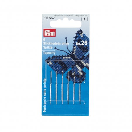 Prym Sticknadeln ohne Sp. ST 26 0,60 x 34 mm silberfarbig 