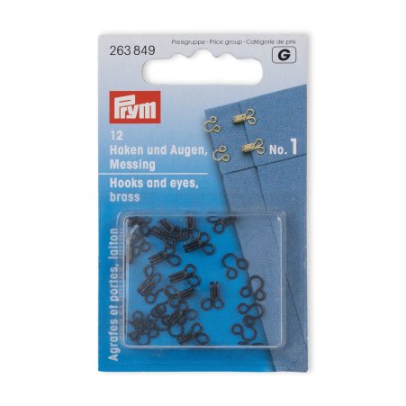 Prym Federhaken und Augen MS 1 schwarz 