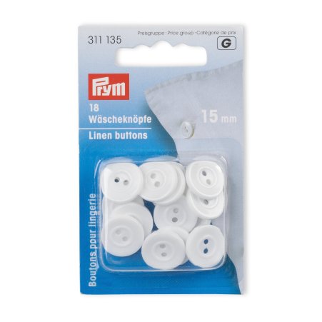 Prym Wäscheknöpfe Kunststoff 24'' 15 mm weiß 