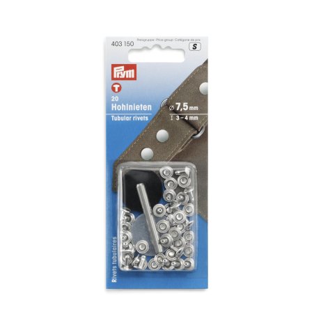 Prym Hohlnieten Klemmber. 3-4 mm MS silberfarbig 