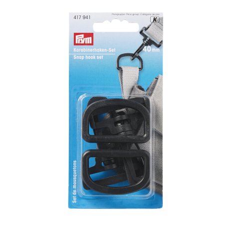 Prym Karabinerhaken Set KST 40 mm schwarz 