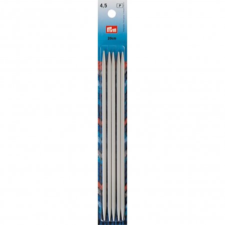 Prym Strumpfstricknadeln ALU 20 cm 4,50 mm grau 