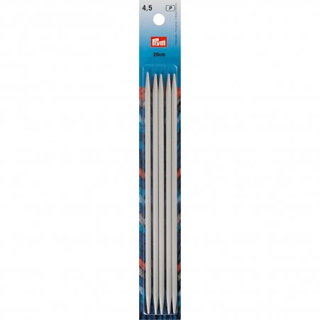 Prym Strumpfstricknadeln ALU 20 cm 4,50 mm grau 