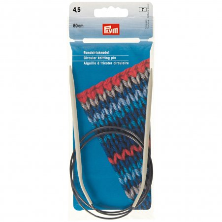 Prym Rundstricknadeln ALU 80 cm 4,50 mm grau 