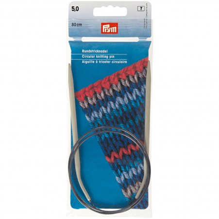 Prym Rundstricknadeln ALU 80 cm 5,00 mm grau 