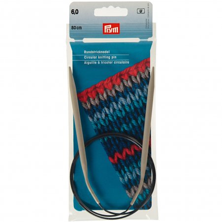 Prym Rundstricknadeln ALU 80 cm 6,00 mm grau 