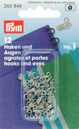 Prym Federhaken und Augen MS 1 silberfarbig 