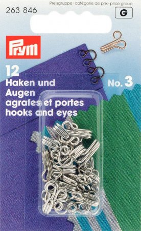 Prym Federhaken und Augen MS 3 silberfarbig 