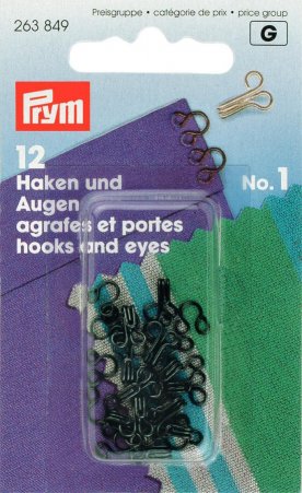 Prym Federhaken und Augen MS 1 schwarz 