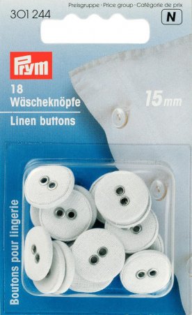 Prym Wäscheknöpfe Leinen 24'' 15 mm weiss 
