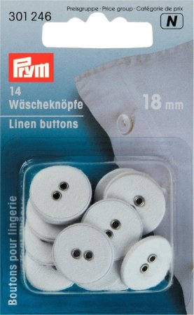 Prym Wäscheknöpfe Leinen 28'' 18 mm weiss 