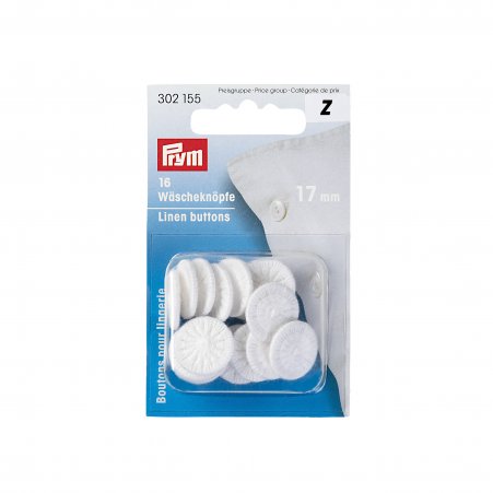 Prym Wäscheknöpfe Zwirn 26'' 17 mm weiss  NML 