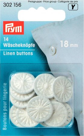 Prym Wäscheknöpfe Zwirn 28'' 18 mm weiss 
