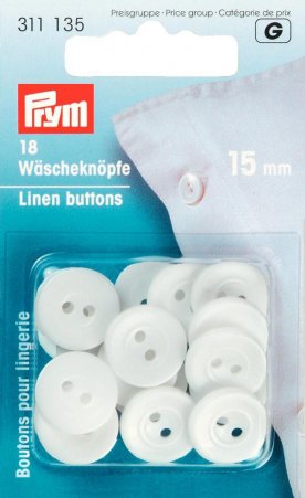 Prym Wäscheknöpfe Kunststoff 24'' 15 mm weiß 