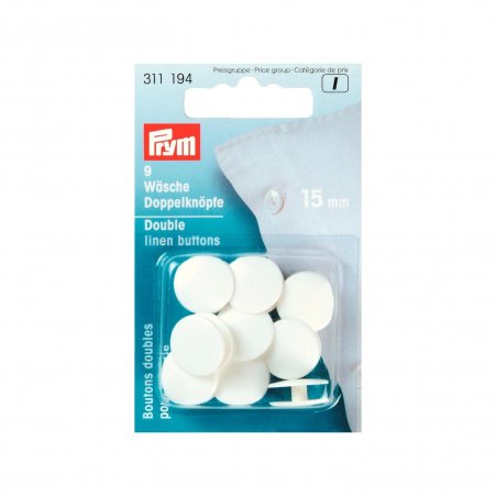 Prym Wäsche-Doppelknöpfe KST 24'' 15 mm weiß 