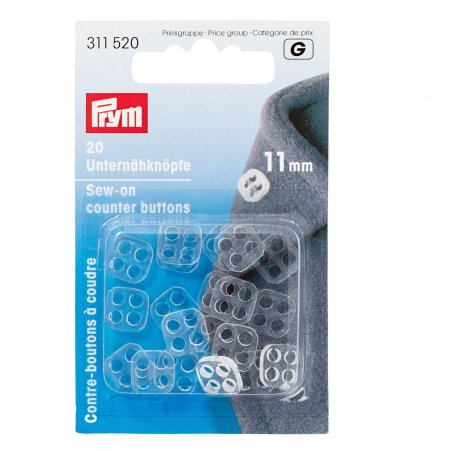 Prym Unternähknöpfe KST 11 mm transparent 