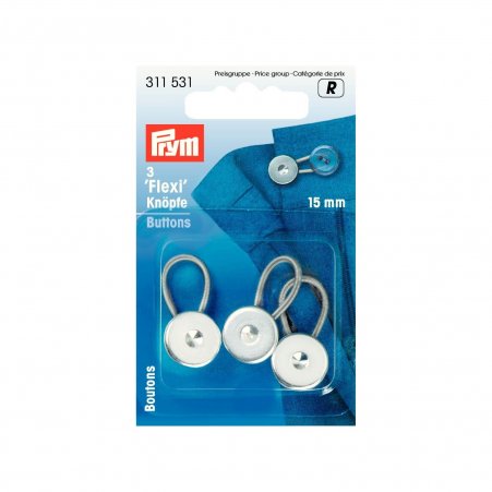 Prym Flexi-Knöpfe mit Schlaufe 15 mm 