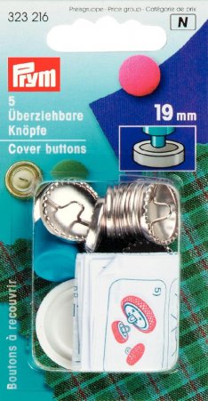 Prym Überziehbare Knöpfe mit Werkzeug MS 19 mm silberfarbig 