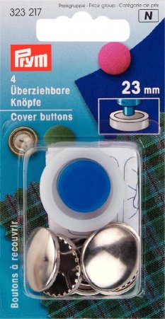 Prym Überziehbare Knöpfe mit Werkzeug MS 23 mm silberfarbig 
