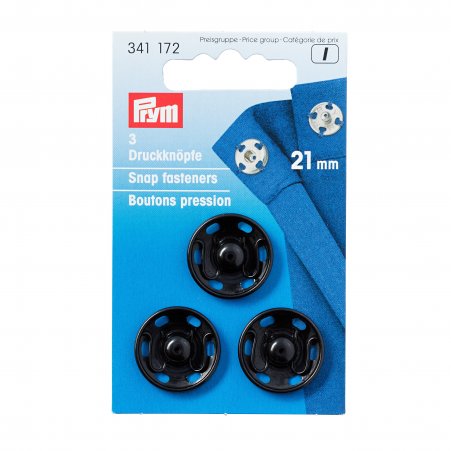 Prym Annäh-Druckknöpfe MS 21 mm schwarz 