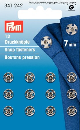 Prym Annäh-Druckknöpfe MS 7 mm silberfarbig 