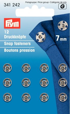 Prym Annäh-Druckknöpfe MS 7mm silber 