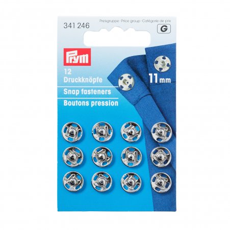 Prym Annäh-Druckknöpfe MS 11mm silber 