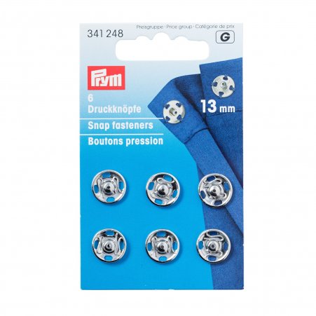 Prym Annäh-Druckknöpfe MS 13 mm silberfarbig 
