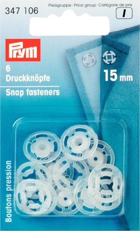 Prym Annäh-Druckknöpfe KST 15 mm transparent 