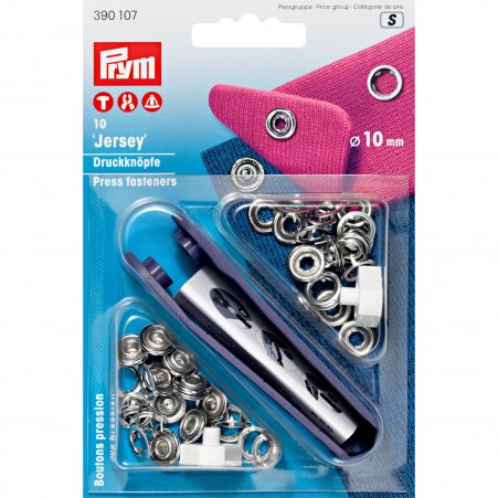 Prym NF-Druckknopf Jersey Zackenring MS 10 mm silberfarbig 