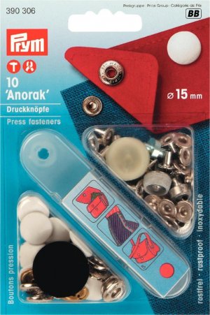 Prym NF-Druckknopf Anorak MS 15 mm weiß 