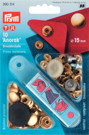 Prym NF-Druckknopf Anorak MS 15 mm goldfarbig 