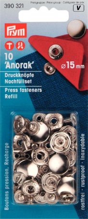 Prym NF-Nachfüllp. für 390301 MS 15 mm silberfarbig 
