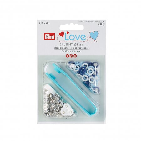 Prym PL Druckknopf Jersey Color MS 8 mm blau/weiß/hellblau 