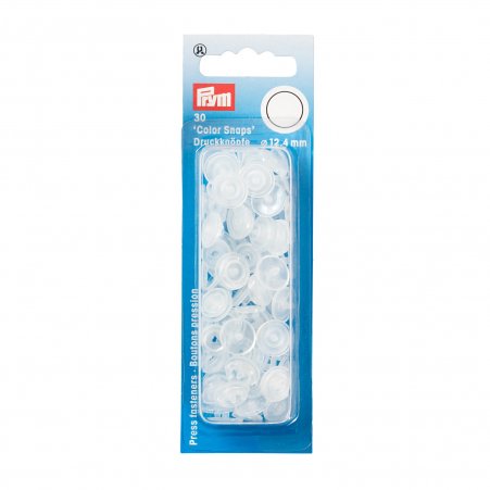 Prym NF Druckknopf Color Snaps rund 12,4 mm transparent glänzend 