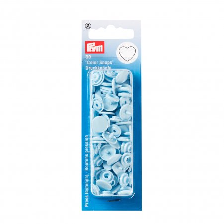 Prym NF Druckkn Color Snaps Herz hellblau 