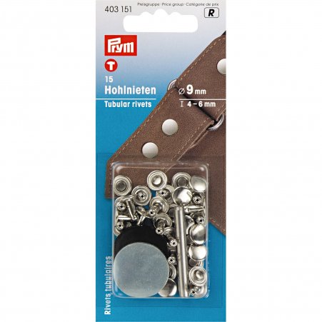 Prym Hohlnieten Klemmber. 4-6 mm MS silberfarbig 