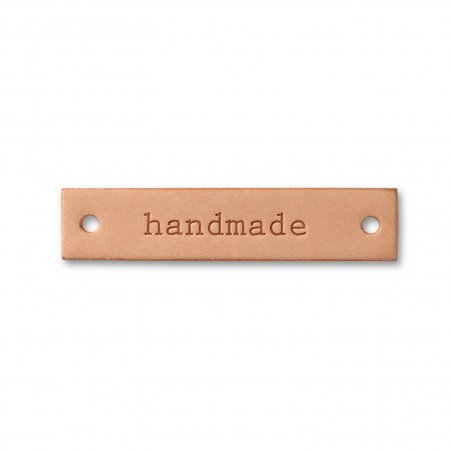 Prym Handmade Label Leder natur rechteckig 