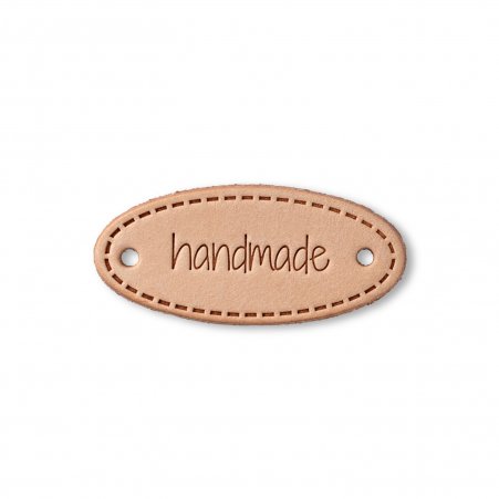 Prym Label Leder handmade natur oval 