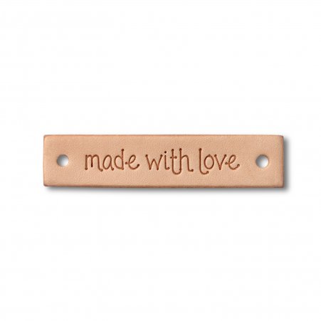 Prym Label Leder 'made with love' rechteckig 