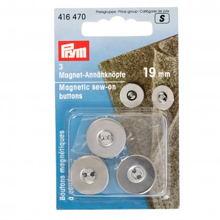 Prym Magnet-Annähknöpfe 19 mm silberfarbig 