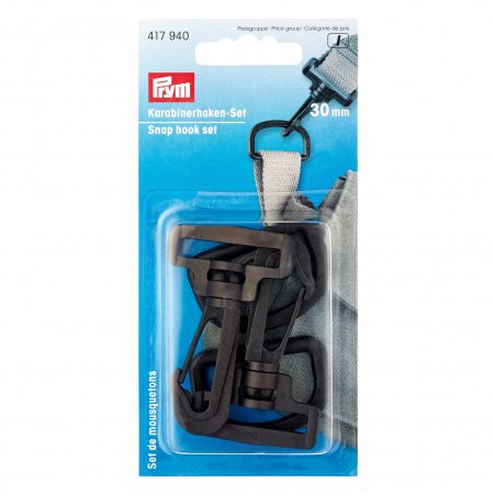 Prym Karabinerhaken Set KST 30 mm schwarz 