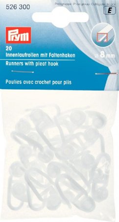 Prym Innenlaufrollen mit Faltenhaken 8 mm weiss 