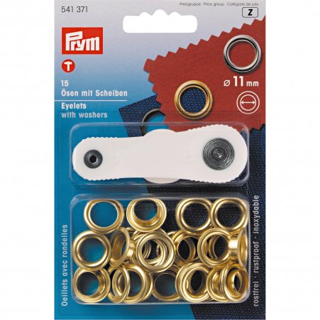 Prym Ösen und Scheiben MS 11,0 mm goldfarbig 