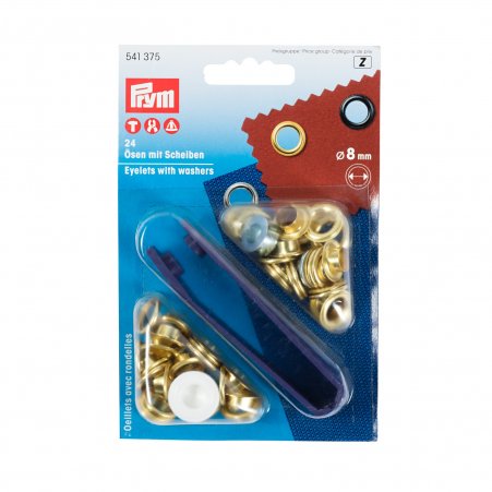 Prym Ösen und Scheiben MS 8,0 mm goldfarbig 